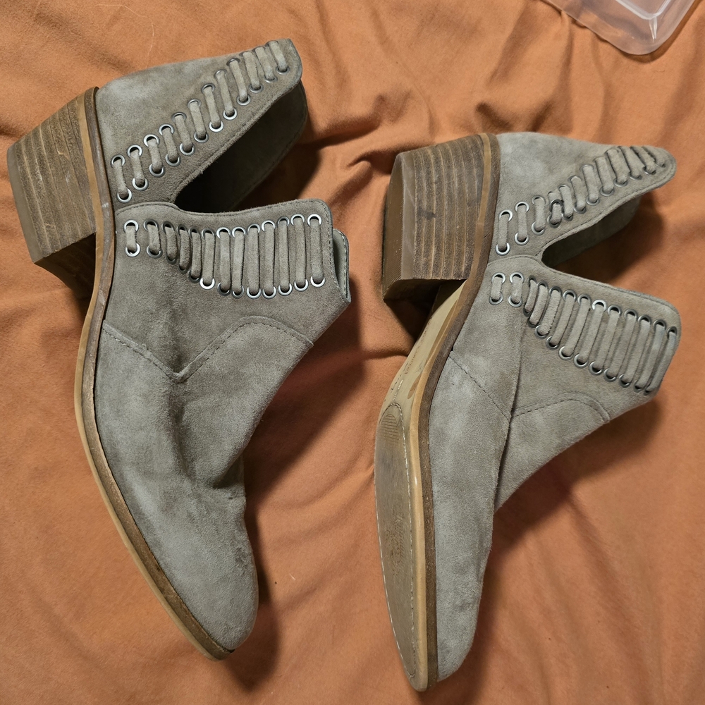 Stylish Gray Suede Ankle Boots Vince Camuto
